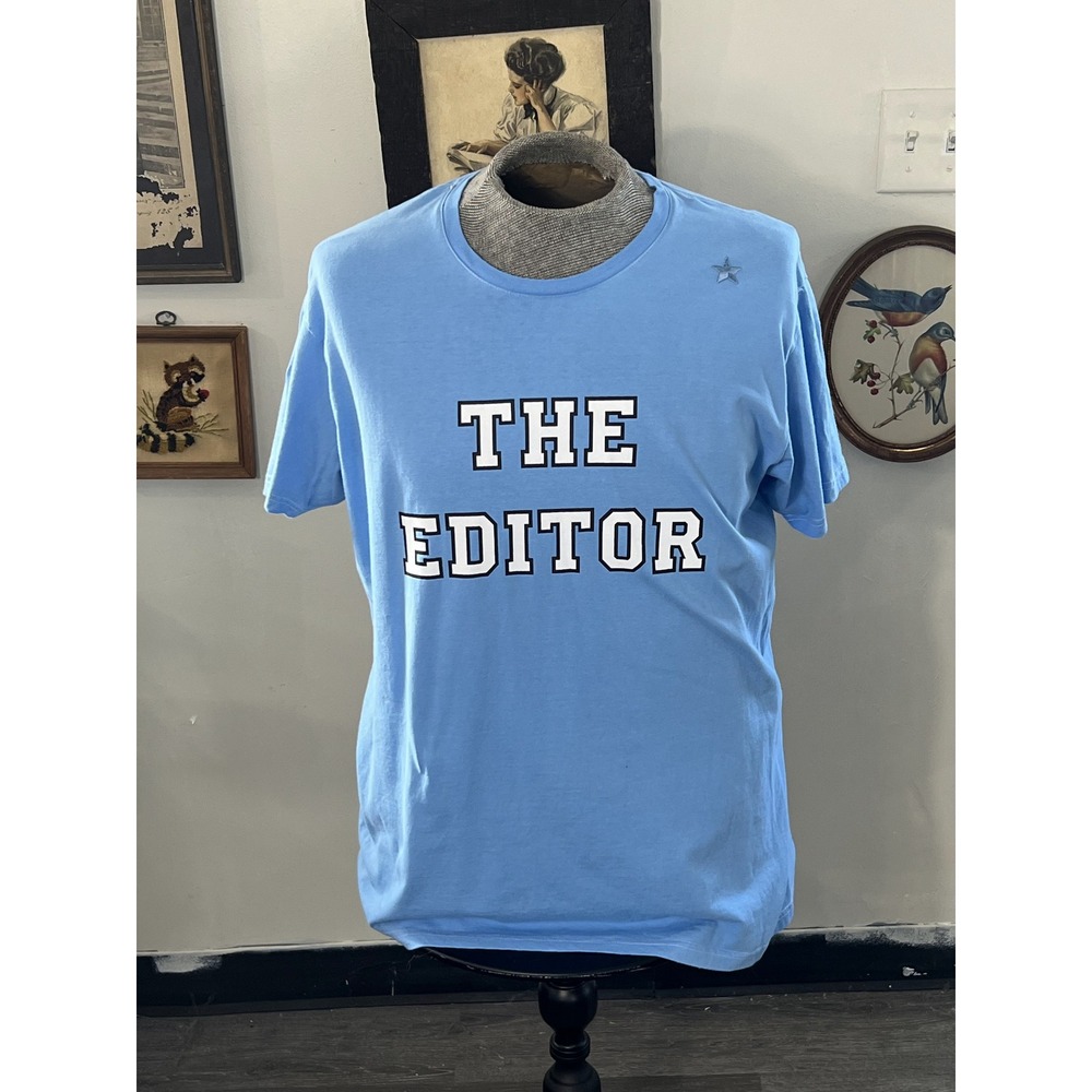 The Editor Light Blue Graphic T-Shirt Short Sleeve Size XL